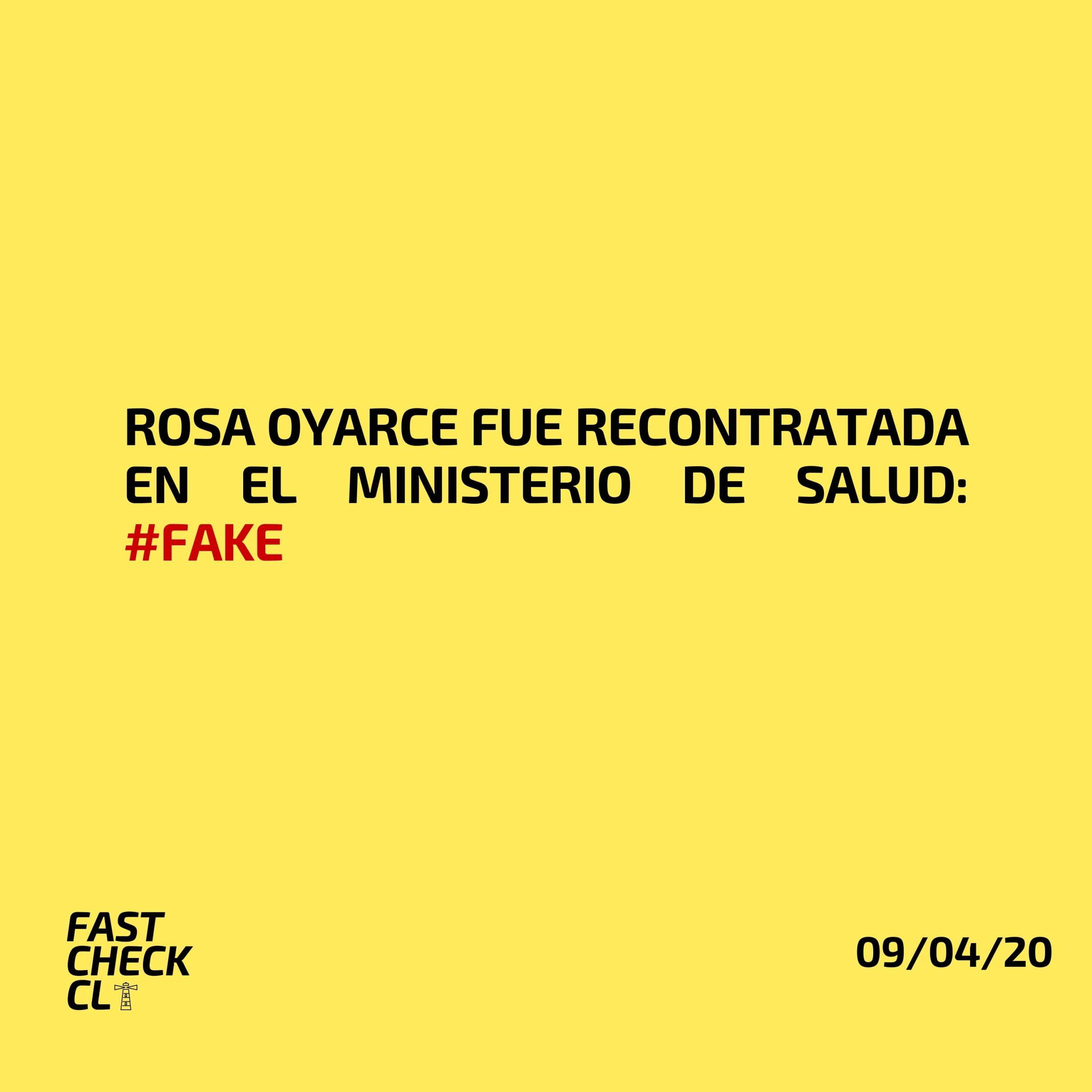 You are currently viewing Rosa Oyarce fue recontratada en el Ministerio de Salud: #Fake