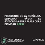 Presidente de la República, Sebastián Piñera se fotografía en la Plaza de la Dignidad: #Real