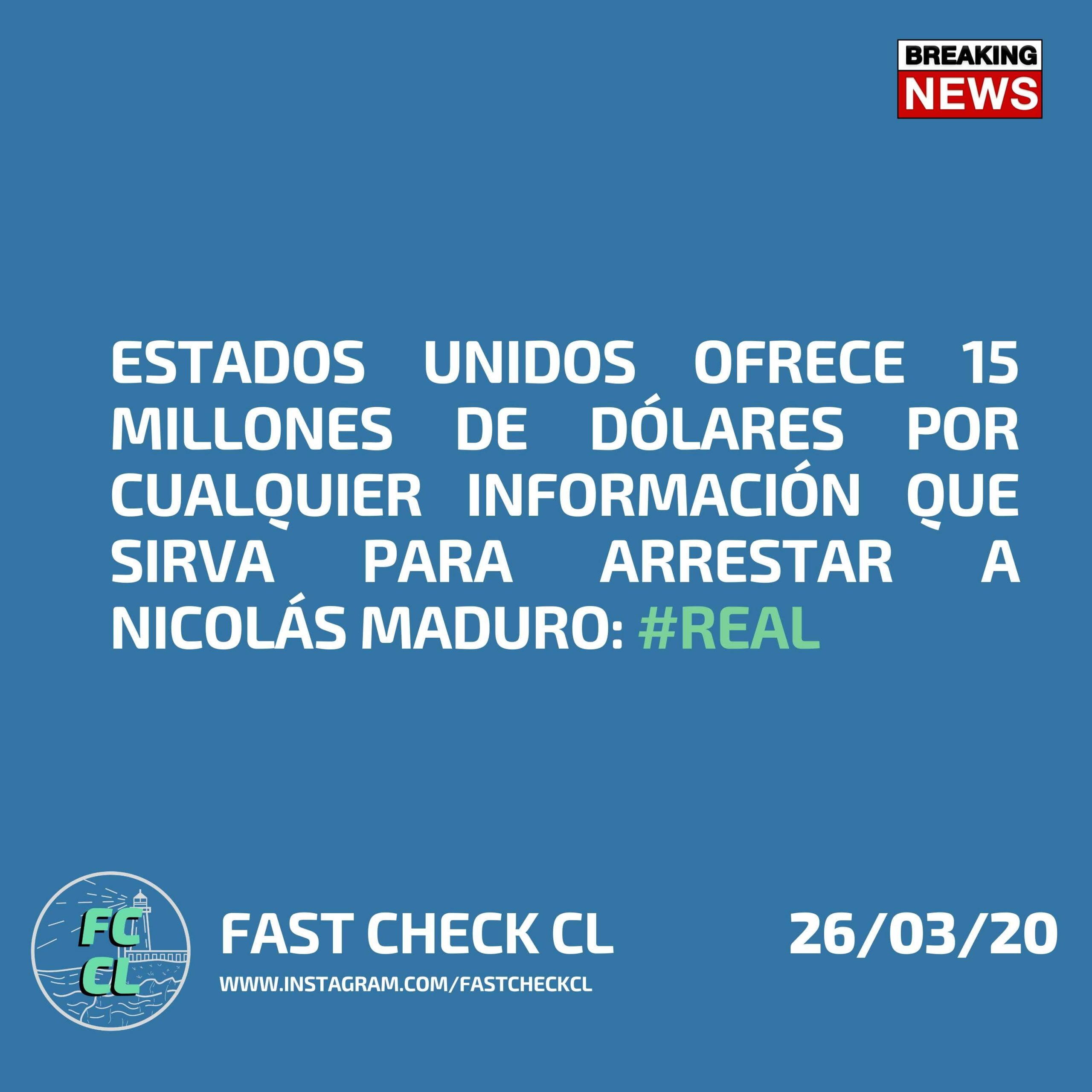 You are currently viewing Estados Unidos ofrece 15 millones de dólares por cualquier información que sirva para arrestar a Nicolás Maduro: #Real