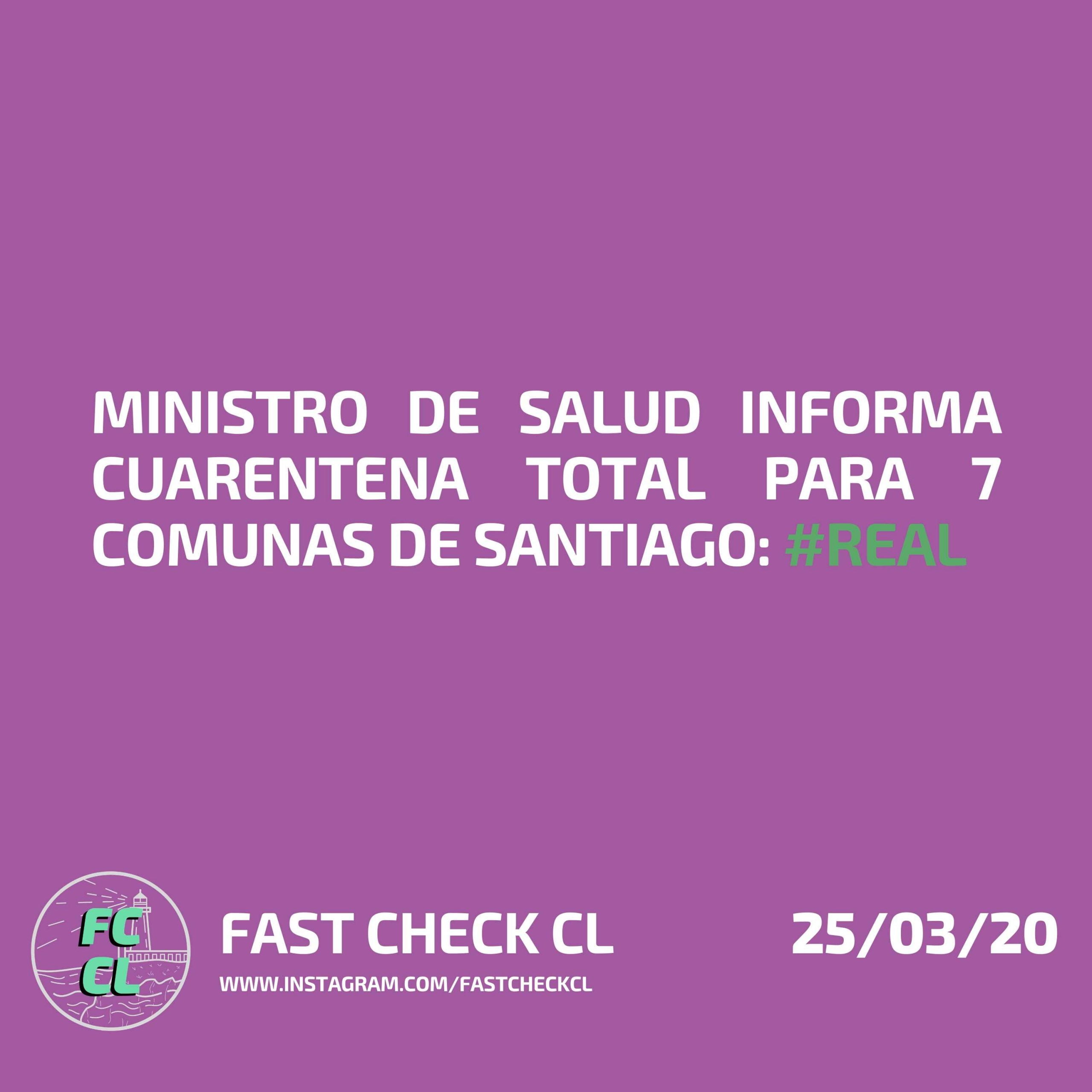 Read more about the article Ministro de Salud informa cuarentena total para 7 comunas de santiago: #Real
