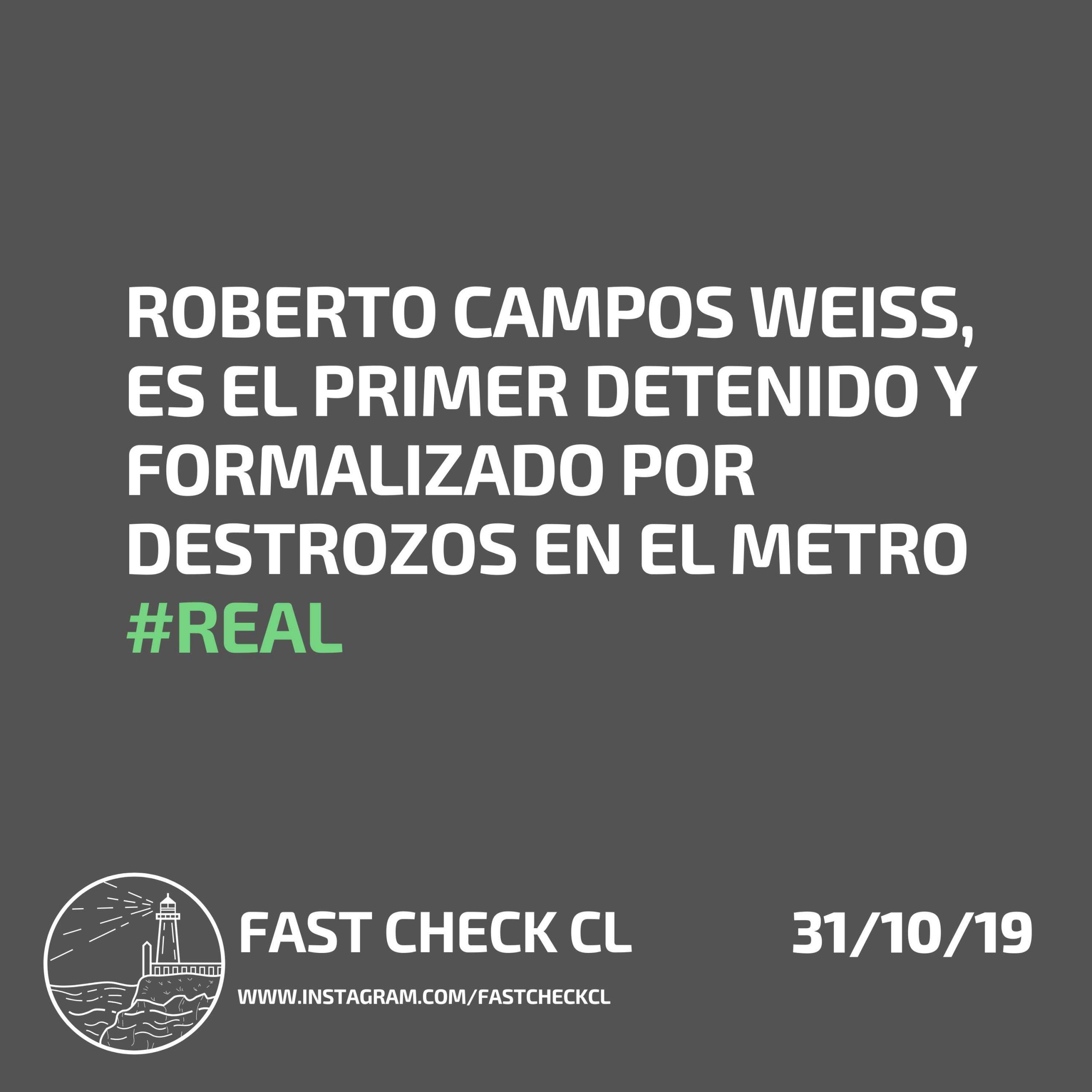 Read more about the article Roberto Campos Weiss es el primer detenido y formalizado por destrozos en el Metro: #Real