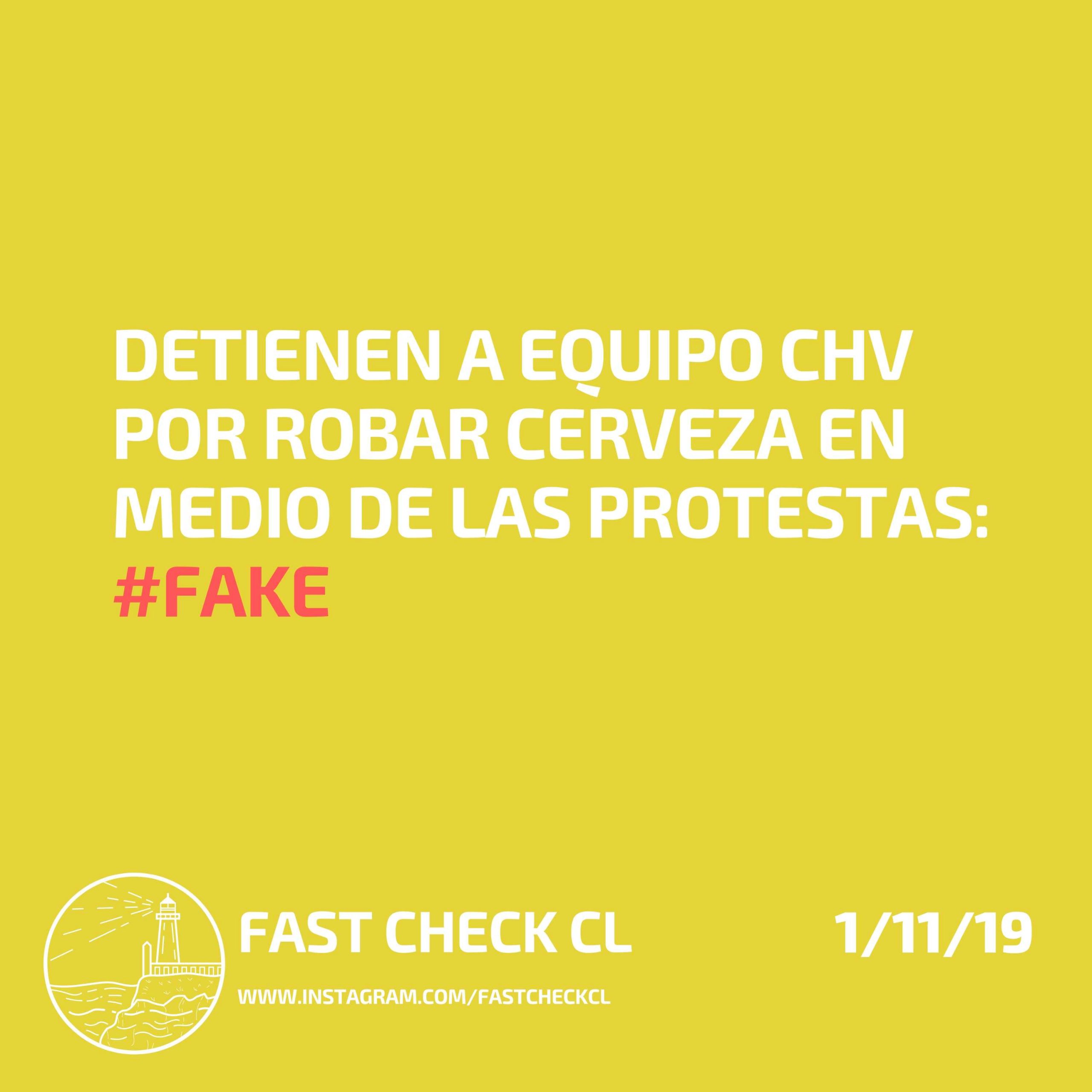 You are currently viewing Detienen a equipo CHV por robar cerveza en medio de las protestas: #Impreciso