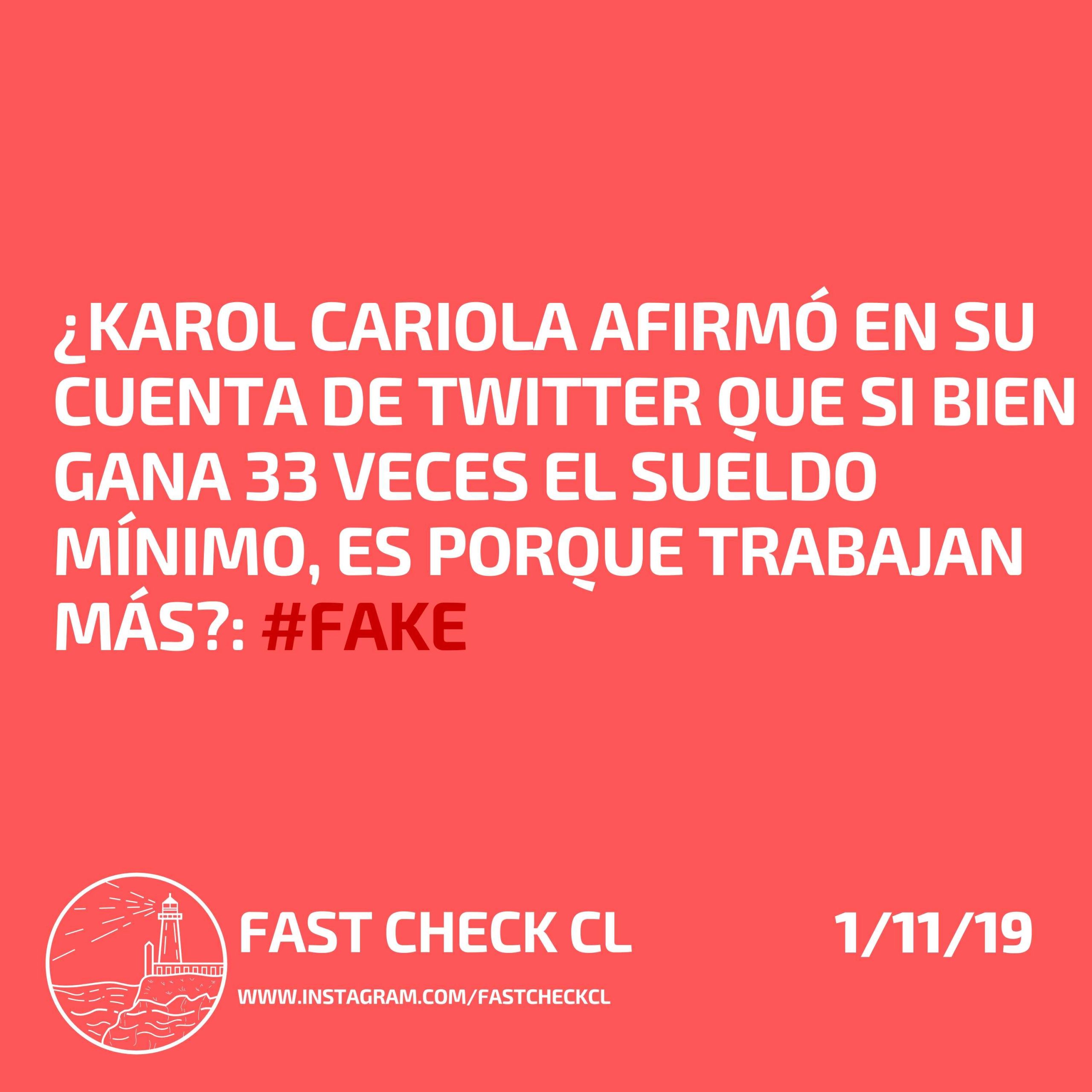 You are currently viewing Karol Cariola afirmó en su cuenta de twitter que si bien gana 33 veces el sueldo mínimo es porque trabaja más: #Fake