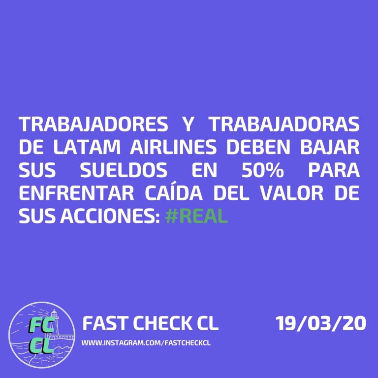 Lee más sobre el artículo Trabajadores y trabajadoras de LATAM deben bajar sus sueldos en 50% para enfrentar caída del valor de sus acciones: #Real