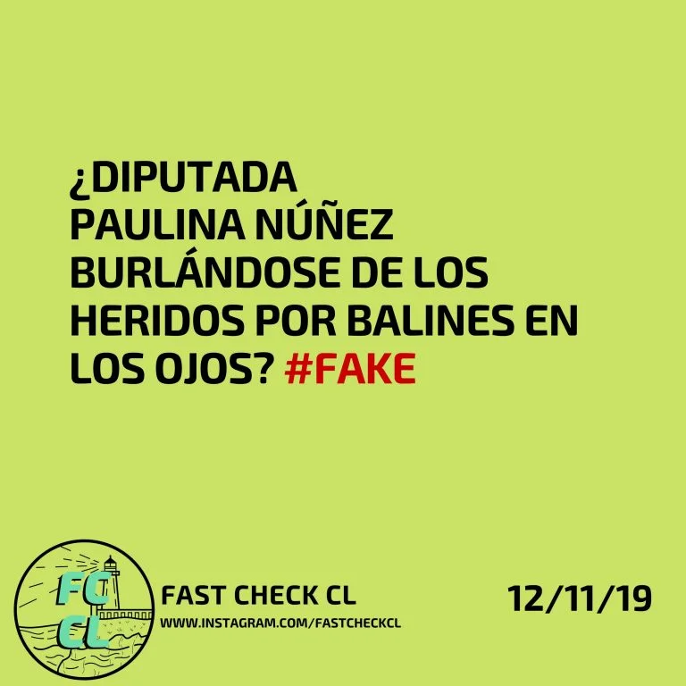 Read more about the article Diputada Paulina Núñez burlándose de los heridos por balines en los ojos:  #Fake