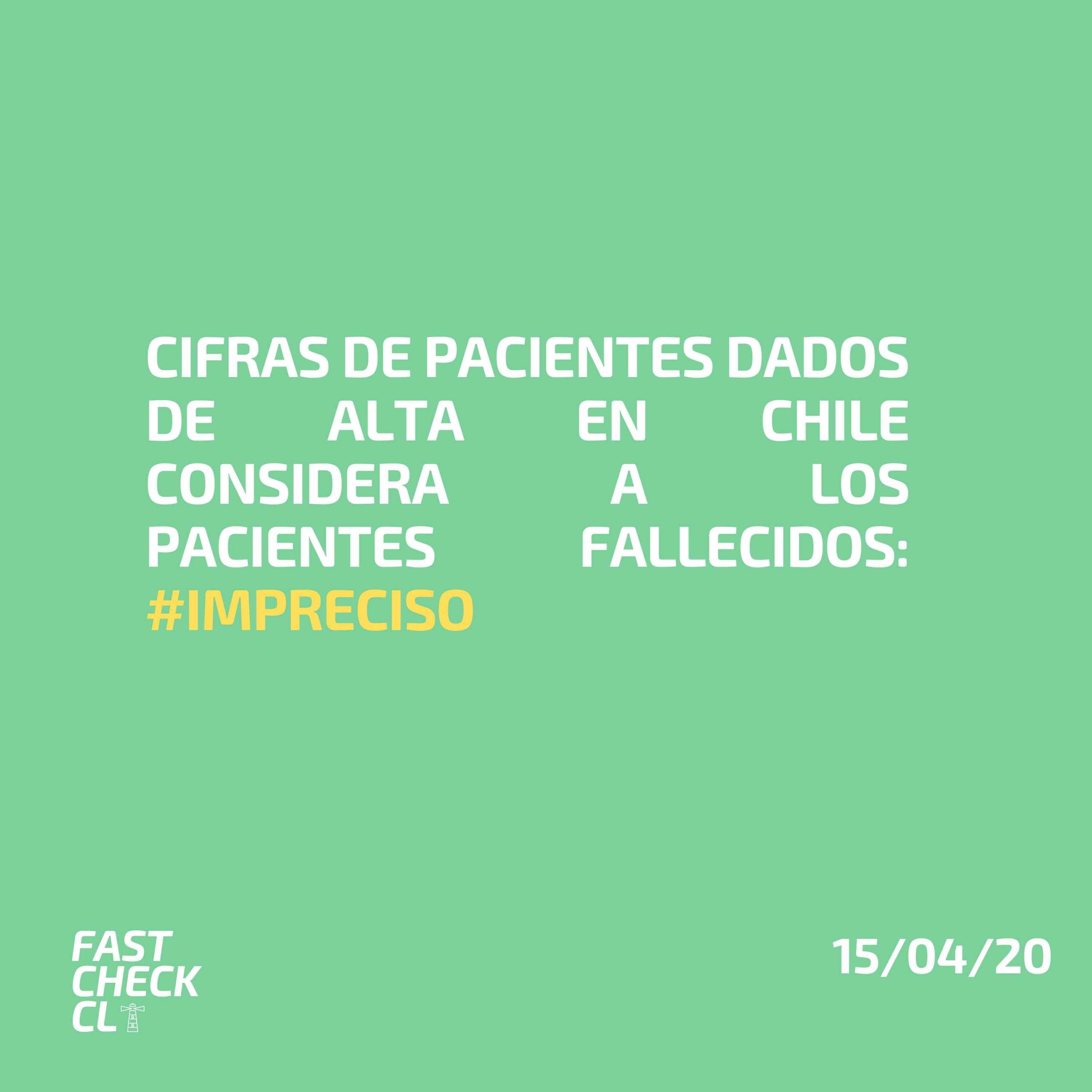 You are currently viewing Cifras de pacientes dados de alta en Chile considera a los pacientes fallecidos: #Impreciso