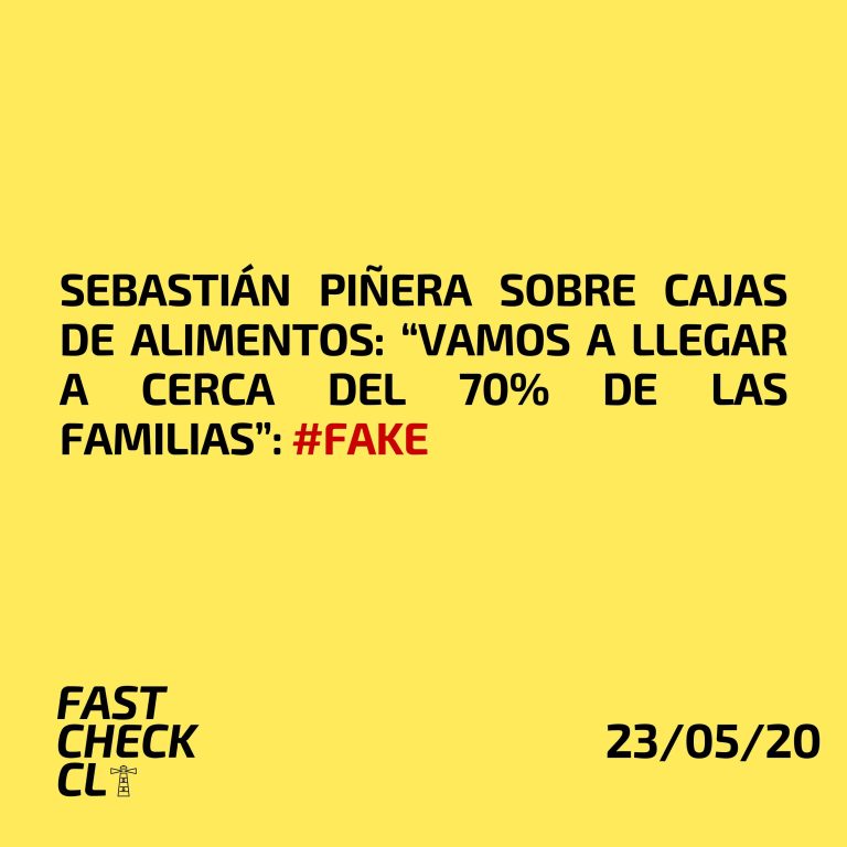 Read more about the article Sebastián Piñera sobre cajas de alimentos: “Vamos a llegar a cerca del 70% de las familias”: #Fake