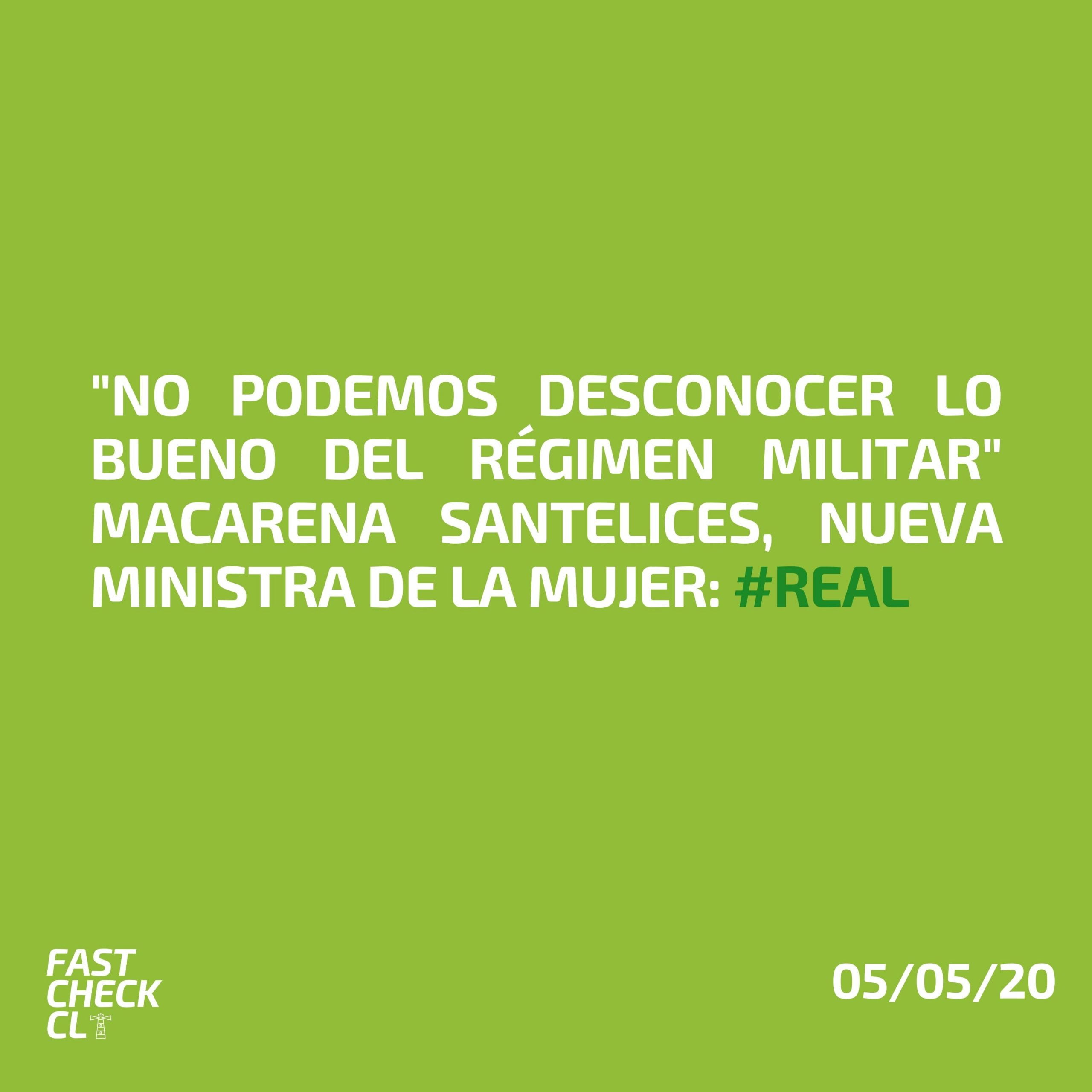 You are currently viewing “No podemos desconocer lo bueno del régimen militar” Macarena Santelices: #Real