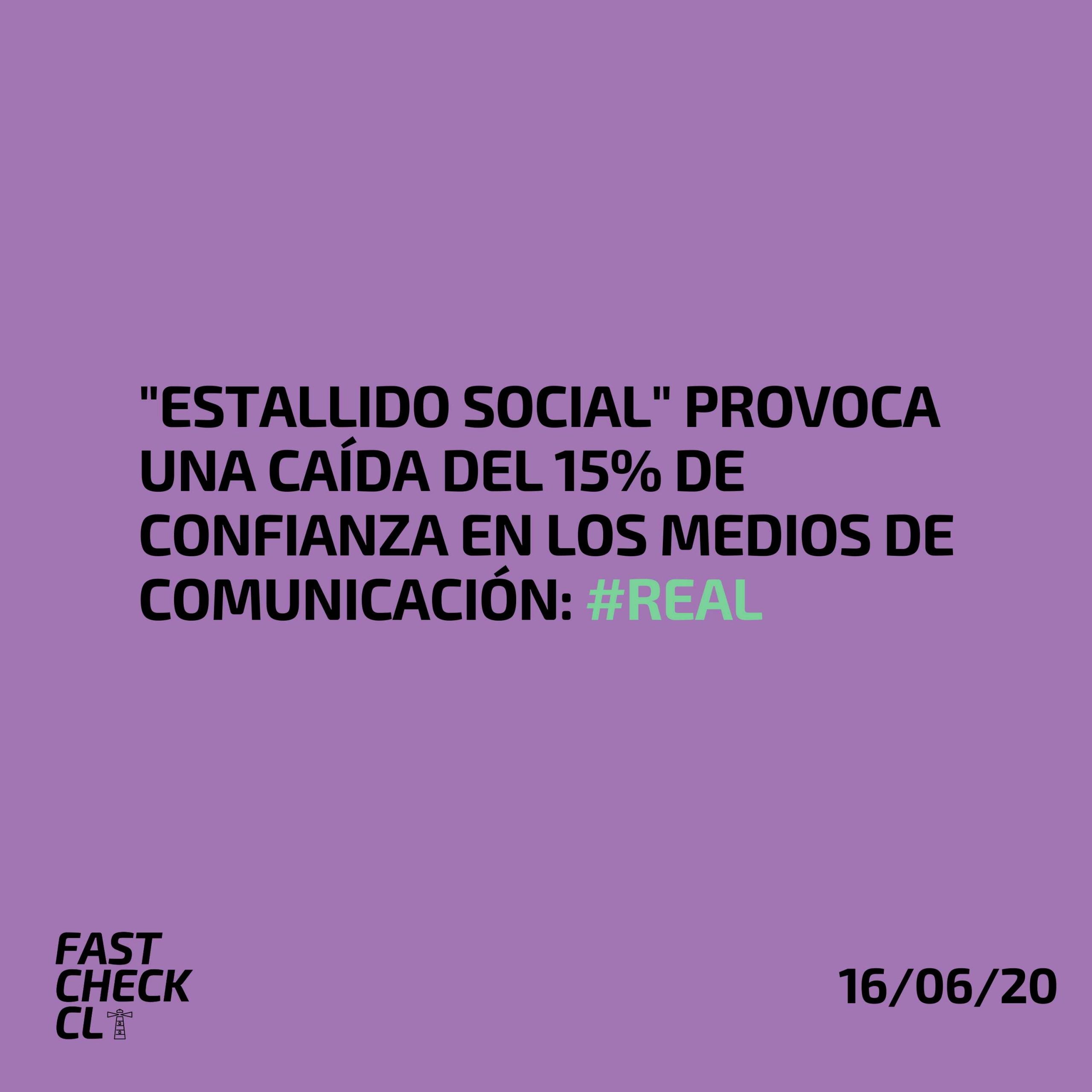 You are currently viewing “Estallido Social” provoca una caída del 15% de confianza en los medios de comunicación: #Real