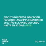 Ejecutivo ingresa indicación para que las AFP puedan hacer efectivo el cambio de fondo hasta en 30 días: #Real
