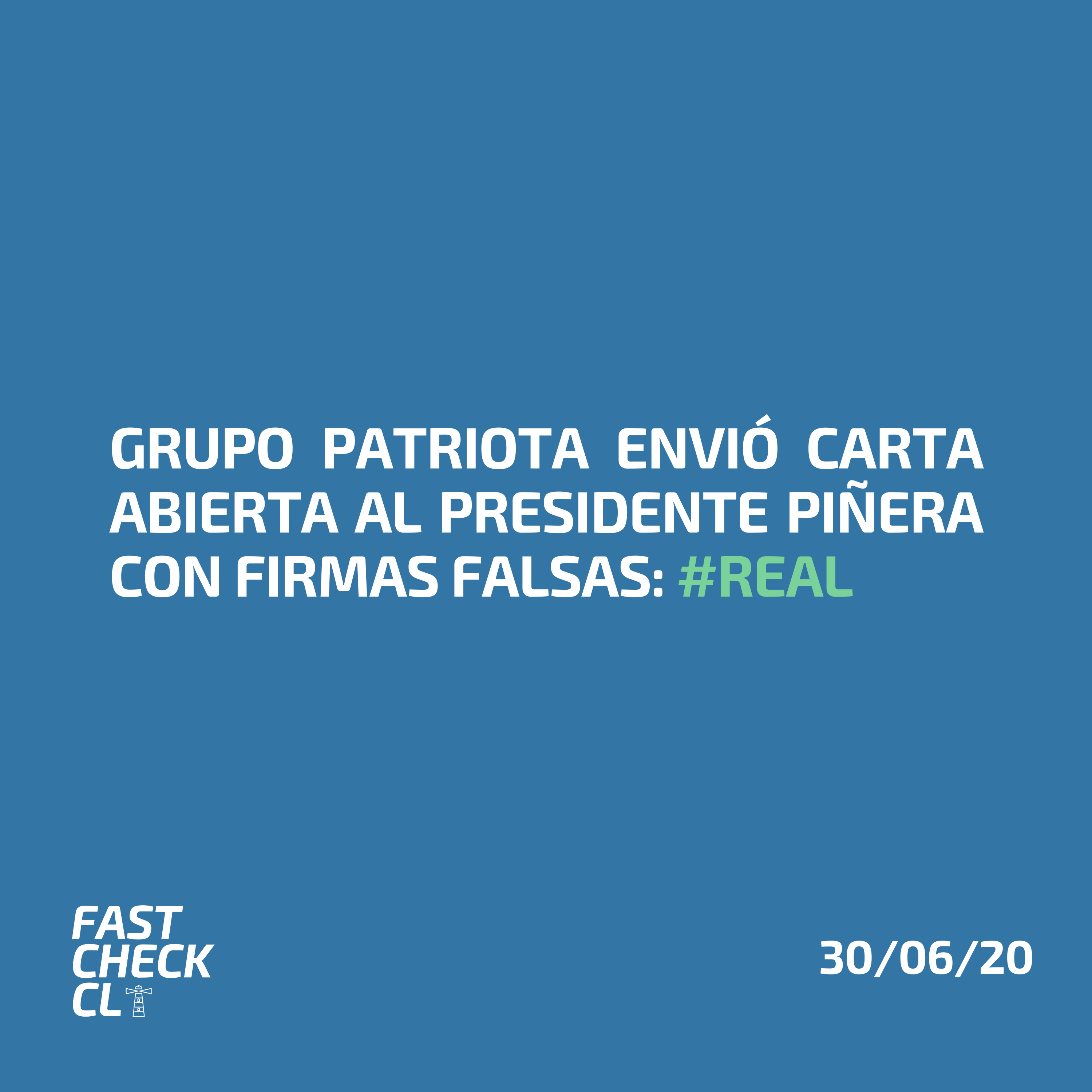 You are currently viewing Grupo patriota envi贸 carta abierta al presidente Pi帽era con firmas falsas: #Real