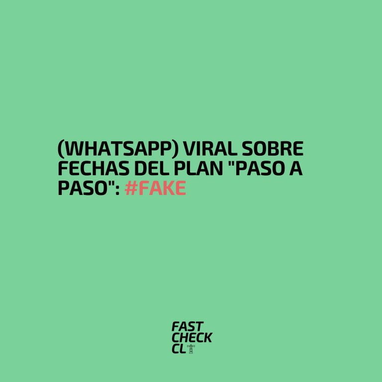 Read more about the article (WhatsApp) Viral sobre fechas del Plan “Paso a Paso”: #Fake