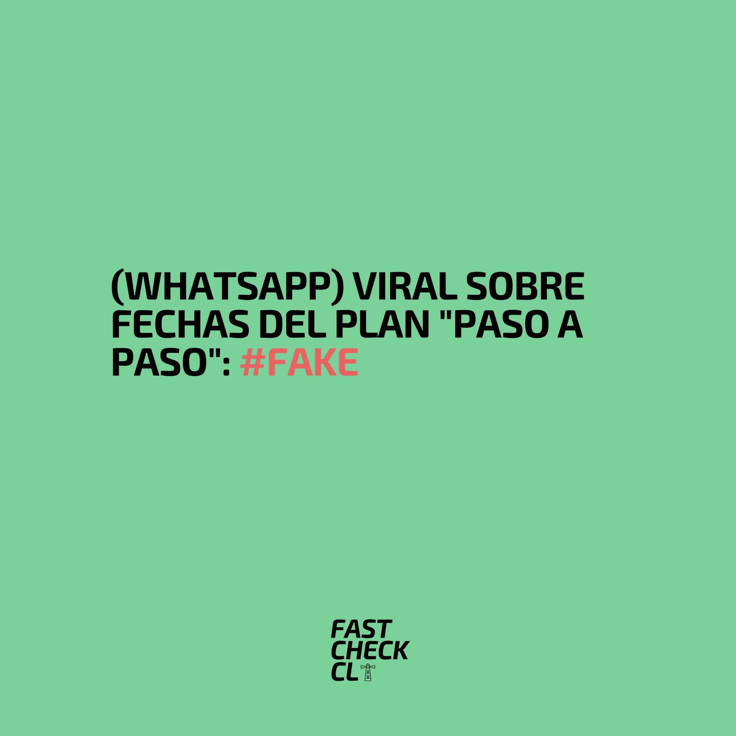 You are currently viewing (WhatsApp) Viral sobre fechas del Plan “Paso a Paso”: #Fake
