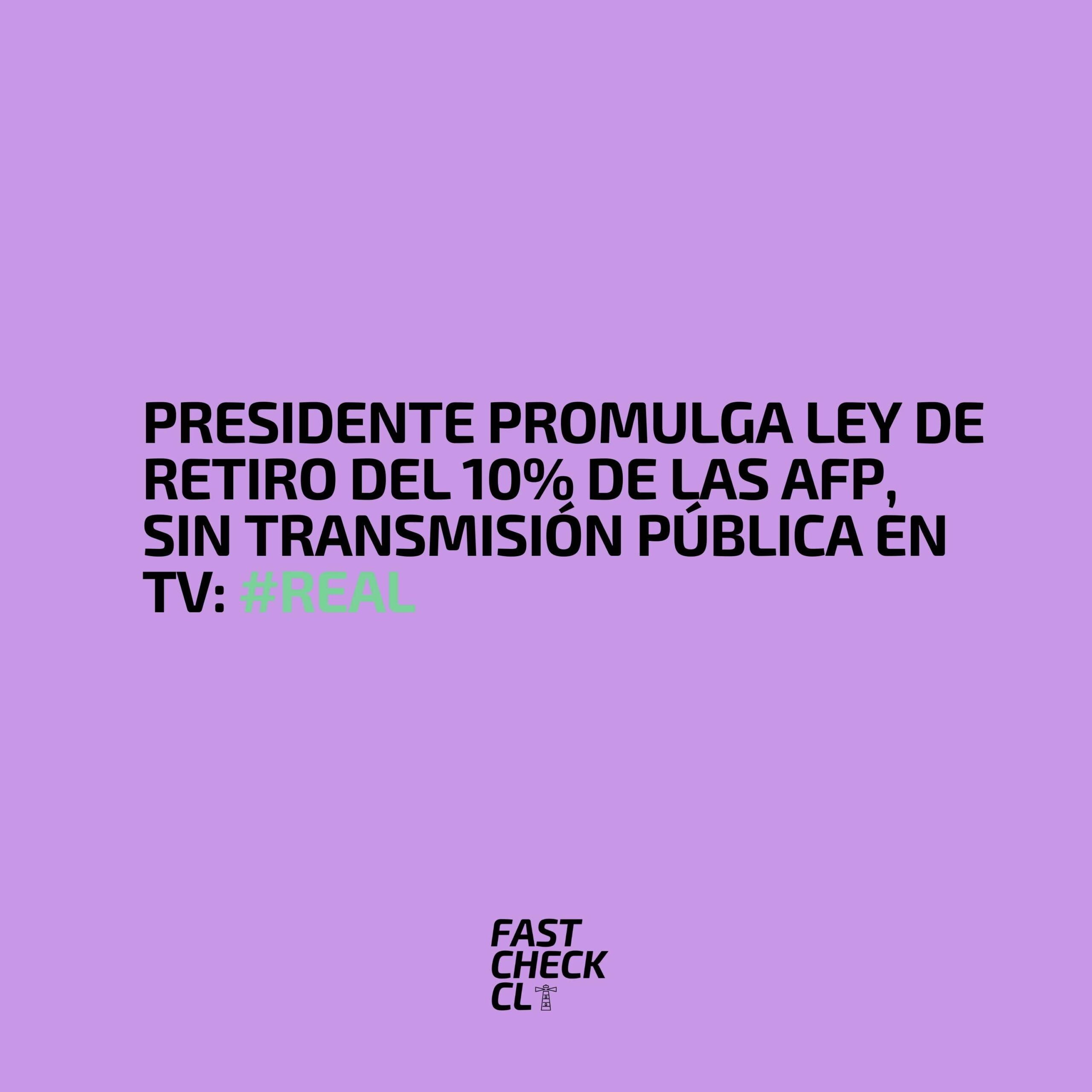 You are currently viewing Presidente promulga ley de retiro del 10% de las AFP, sin transmisión pública en TV: #Real