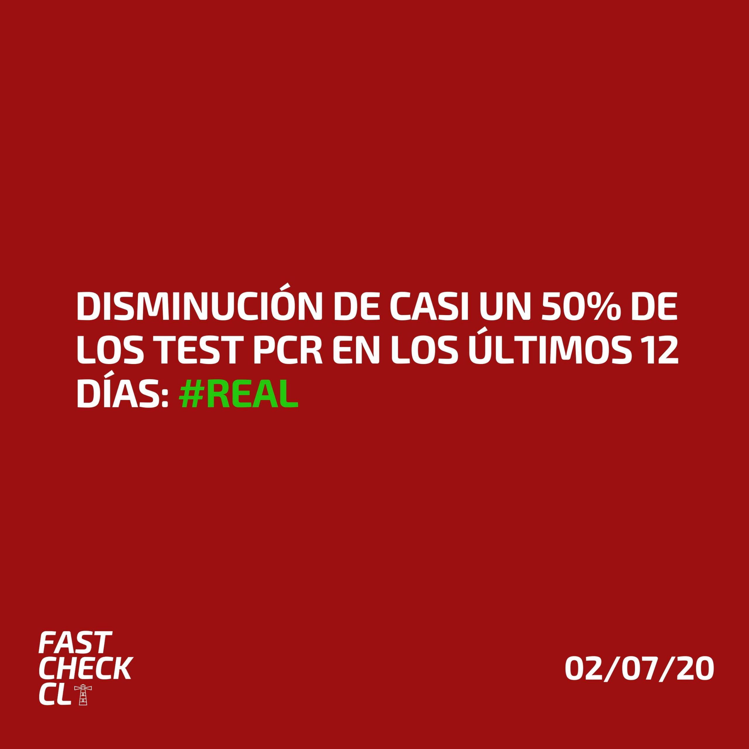 You are currently viewing Disminución de casi un 50% de los test PCR en los últimos 12 días: #Real