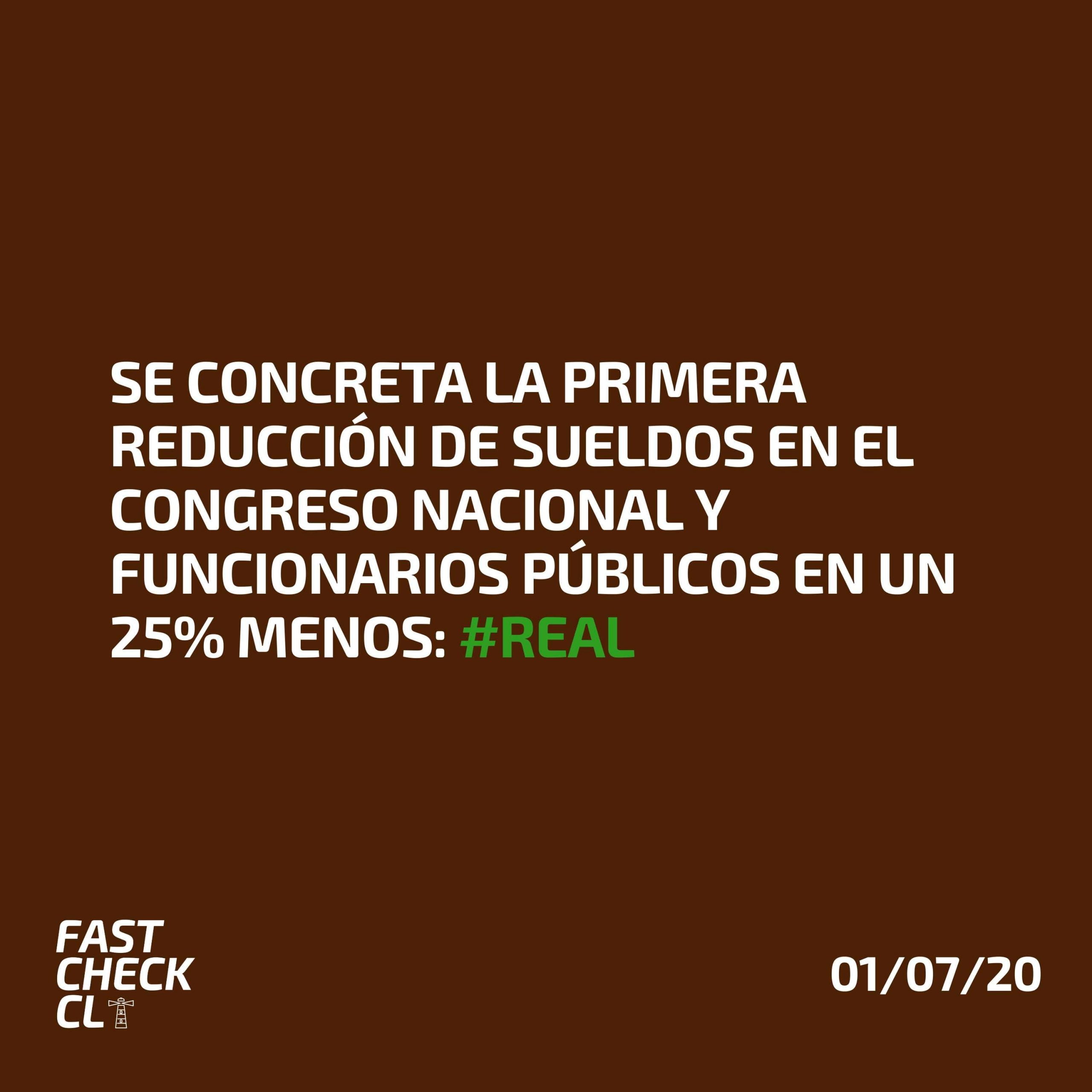 You are currently viewing Se concreta la primera reducción de sueldos en el Congreso Nacional y funcionarios públicos en un 25% menos: #Real
