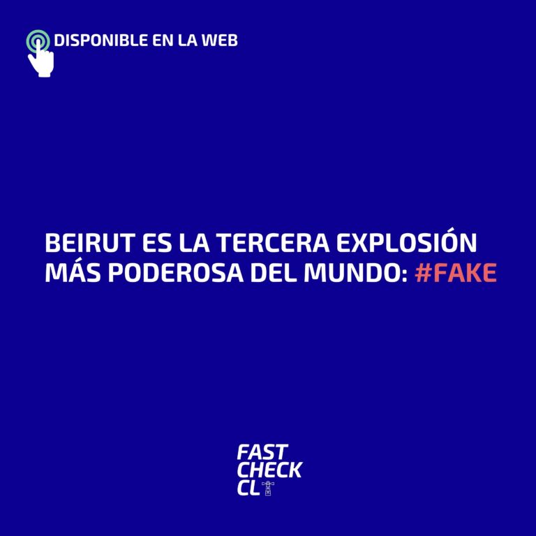 Read more about the article Beirut es la tercera explosión más poderosa del mundo: #Fake