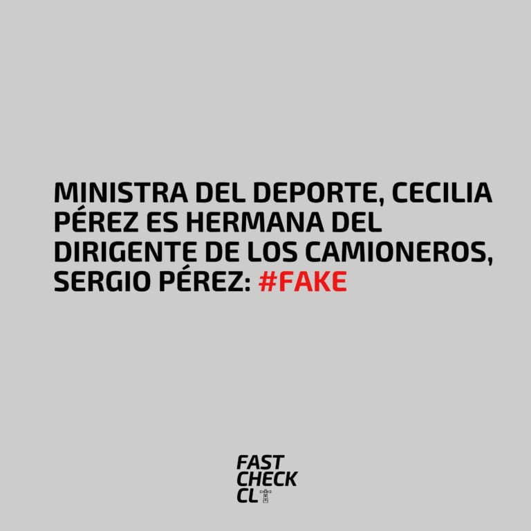 Lee más sobre el artículo Ministra del Deporte, Cecilia Pérez es hermana del dirigente de los camioneros, Sergio Pérez: #Fake