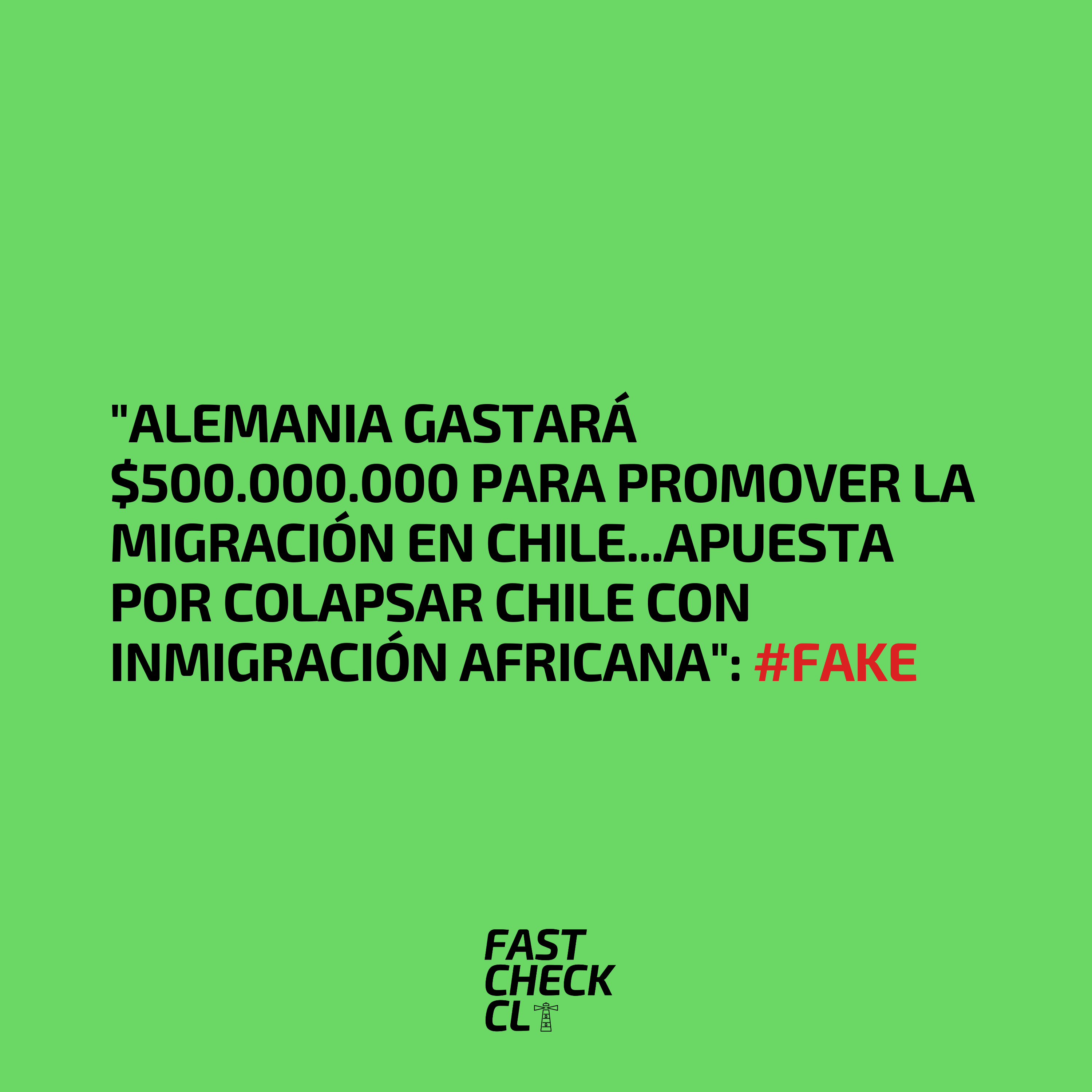 You are currently viewing “Alemania gastará $500.000.000 para promover la migración en Chile…Apuesta por colapsar Chile con inmigración africana”: #Fake