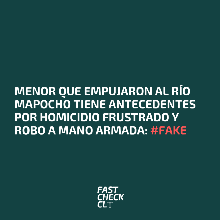 Read more about the article Menor que empujaron al río Mapocho tiene antecedentes por homicidio frustrado y robo a mano armada: #Fake