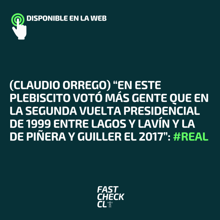 Read more about the article (Claudio Orrego) “En este plebiscito votó más gente que en la segunda vuelta presidencial de 1999 entre Lagos y Lavín y la de Piñera y Guiller el 2017”: #Real