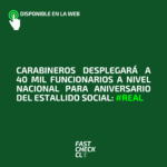 Carabineros desplegará a 40 mil funcionarios a nivel nacional para aniversario del Estallido Social: #Real