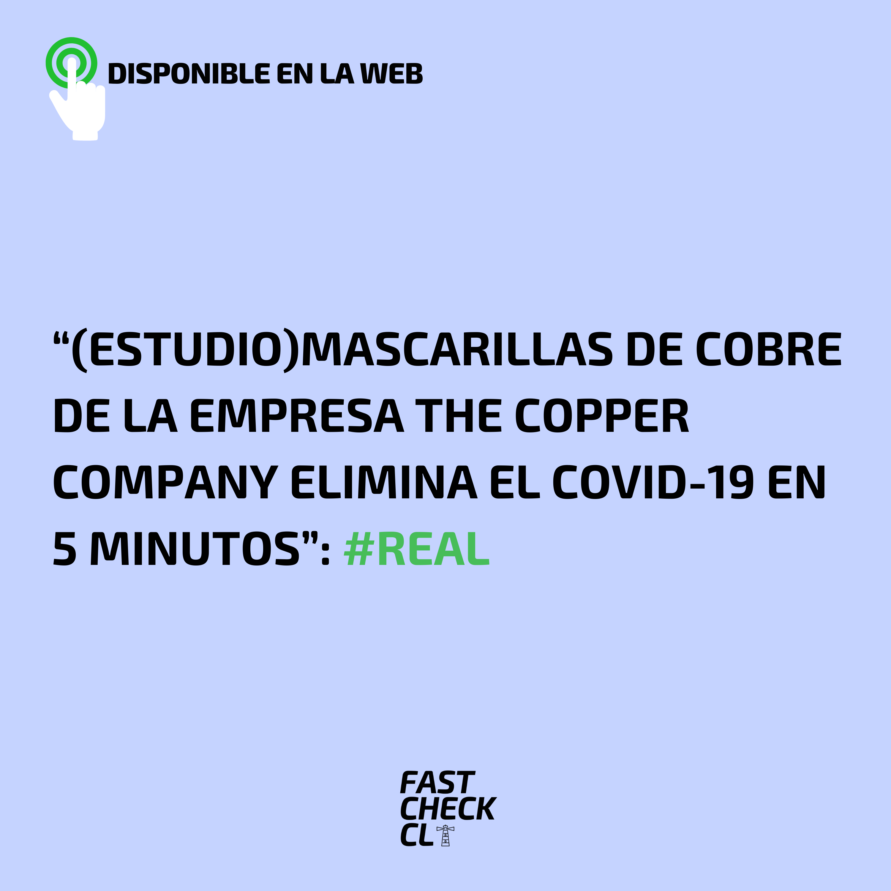 You are currently viewing (Estudio) “Mascarillas de cobre de la empresa The Copper Company elimina el COVID-19 en 5 minutos”: #Real