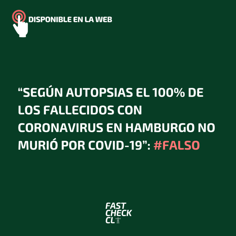 Lee más sobre el artículo “Según autopsias el 100% de los fallecidos con coronavirus en Hamburgo no murió por Covid-19”: #Falso