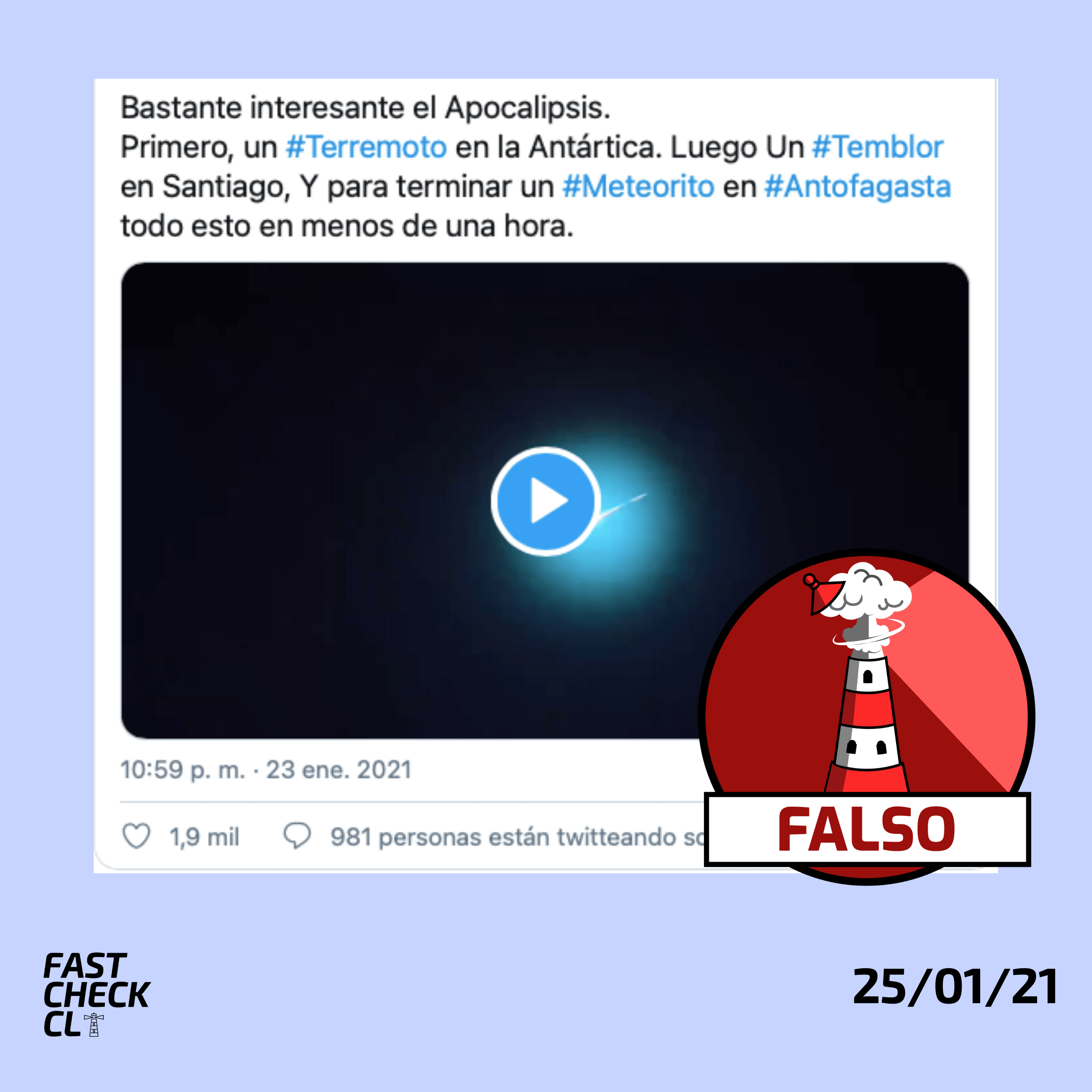 You are currently viewing Cayó un meteorito en las costas de Antofagasta durante los sismos y falsa alerta de la ONEMI: #Falso