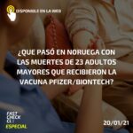 ¿Qué pasó en Noruega con las muertes de 23 adultos mayores que recibieron la vacuna Pfizer/BioNTech?