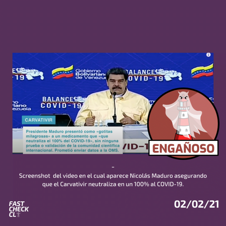 Read more about the article (Nicolás Maduro) “Carvativir neutraliza el 100% del coronavirus”: #Engañoso