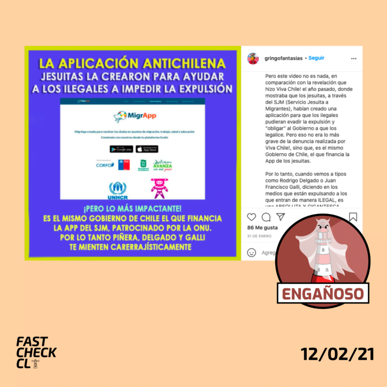 Read more about the article “La aplicación antichilena: Jesuitas la crearon para ayudar a los ilegales a impedir la expulsión”: #Engañoso