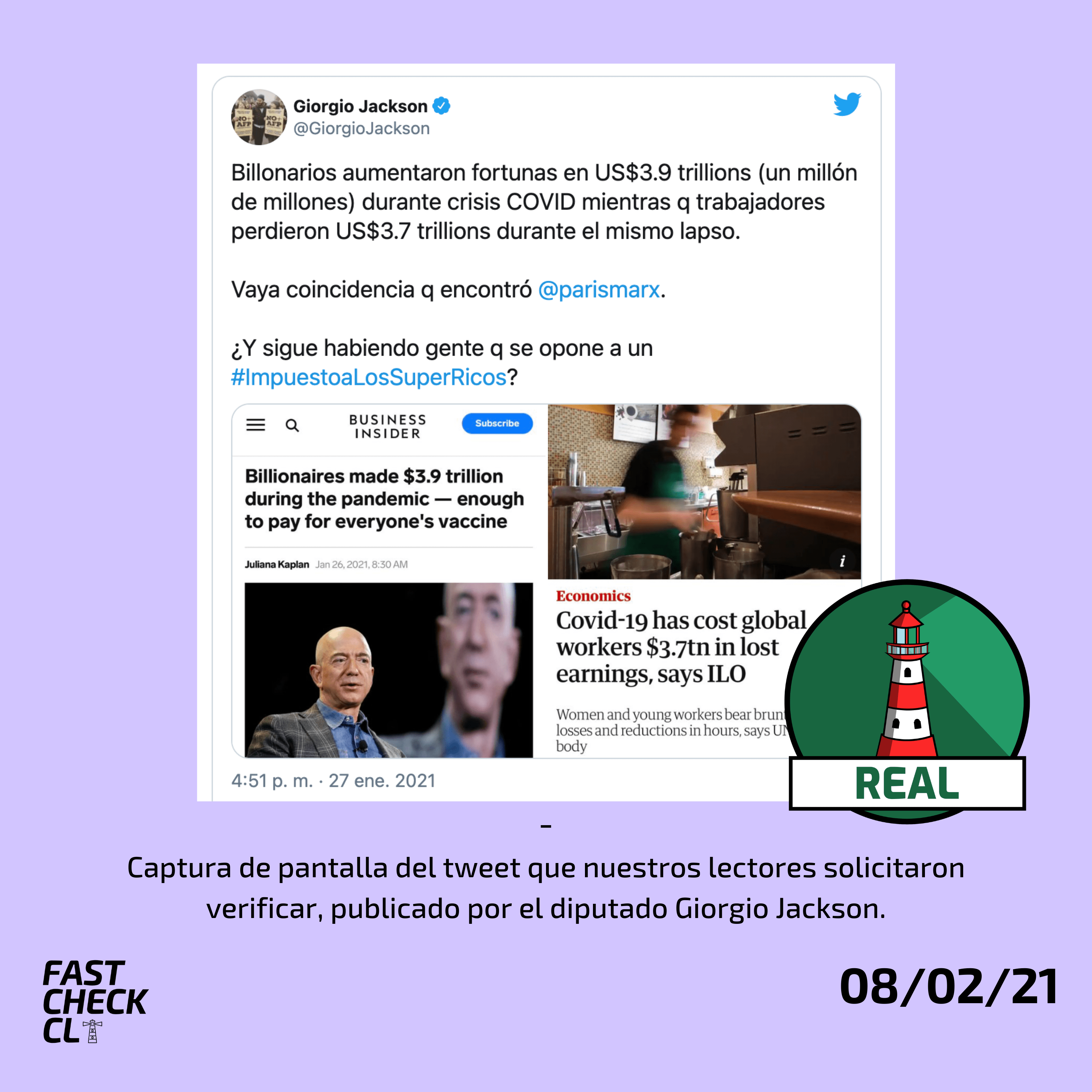 You are currently viewing “Billonarios aumentaron fortuna en US$3.9 billones durante crisis COVID mientras que trabajadores perdieron US$3.7 billones”: #Real