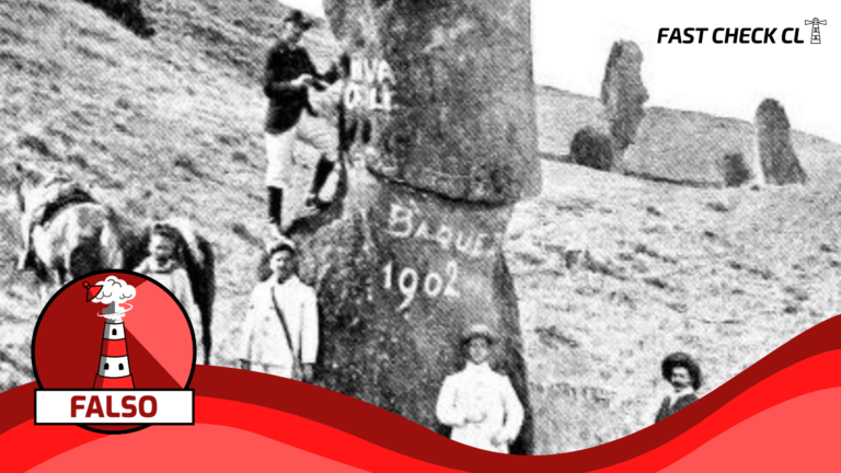 Lee más sobre el artículo (Imagen) “El general Baquedano vandalizando una estatua Moai en 1902”: #Falso