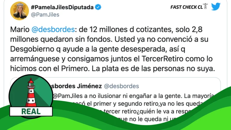 Read more about the article Diputada Pamela Jiles: “De los 12 millones de cotizantes, solo 2,8 millones quedaron sin fondos”: #Real