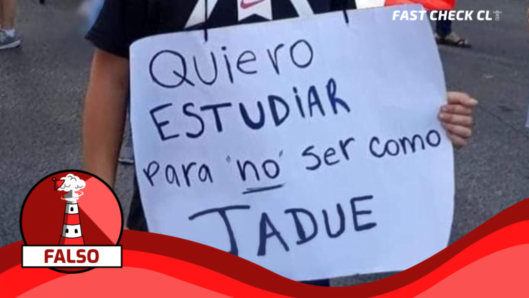 Lee más sobre el artículo (Imagen) Niño con cartel: “Quiero estudiar para no ser como Jadue”: #Falso