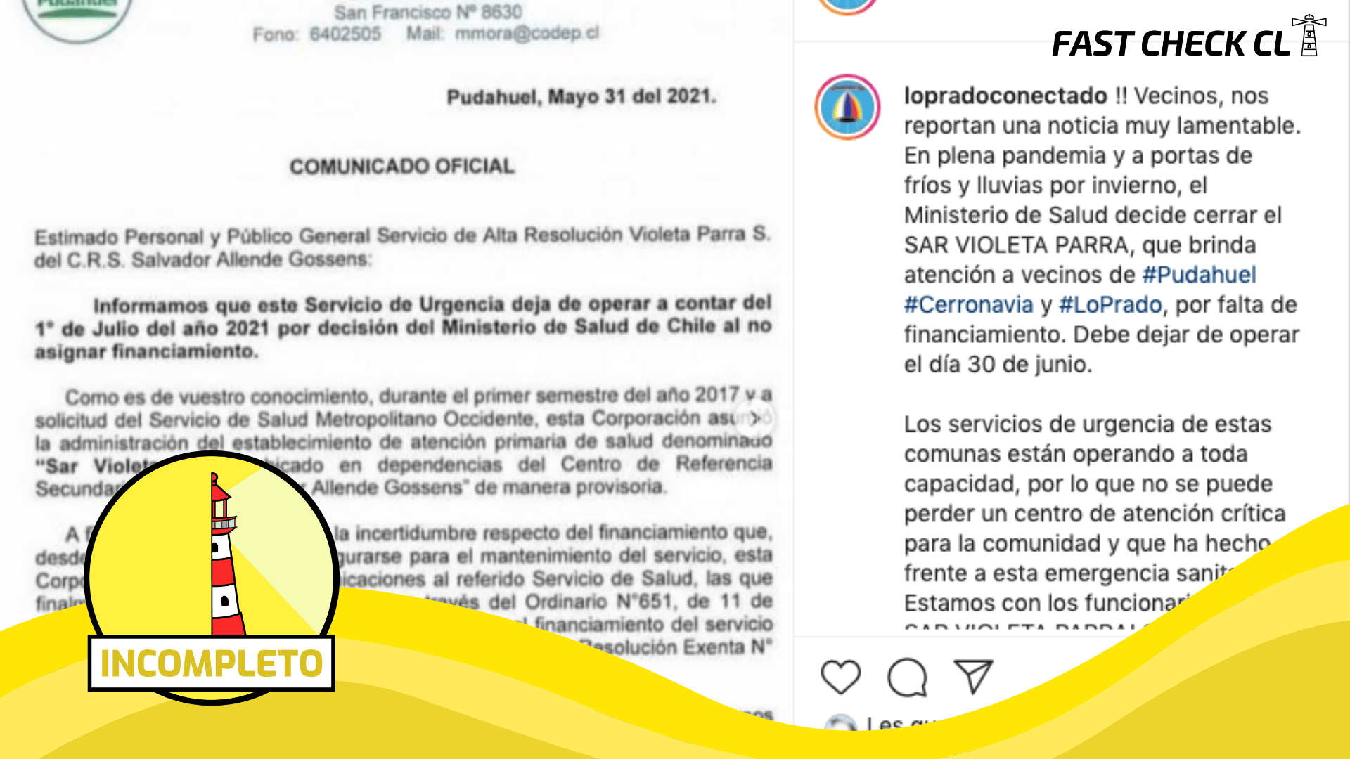 Read more about the article Servicio de Urgencias de Alta Resolución (SAR) Violeta Parra de Pudahuel cierra por falta de financiamiento: #Incompleto