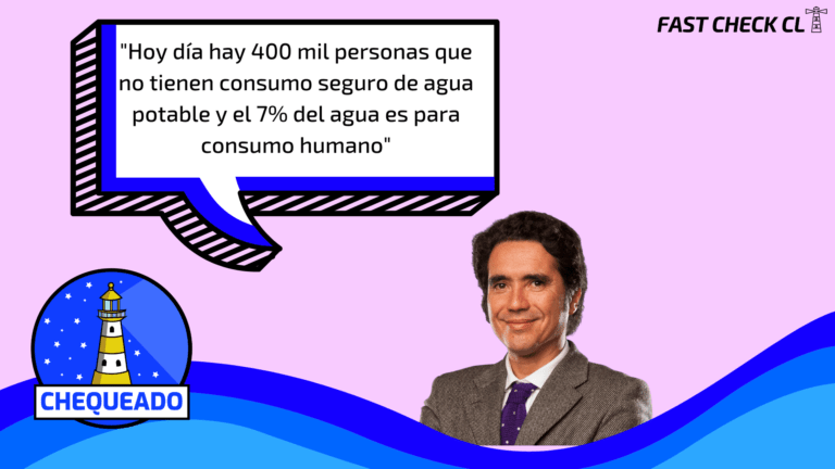 Read more about the article “Hoy día hay 400 mil personas que no tienen consumo seguro de agua potable y el 7% del agua es para consumo humano”: #Chequeado