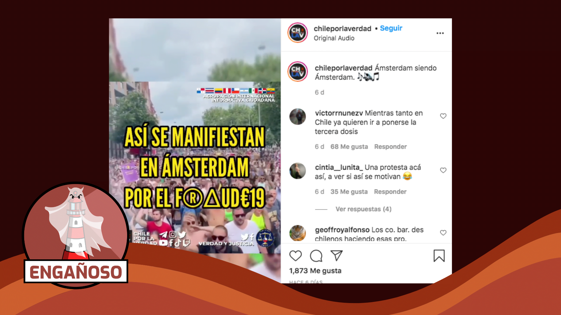 Read more about the article (Video) “Así se manifiestan en Ámsterdam por el fraude-19”: #Engañoso