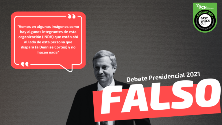 Read more about the article “Vemos en algunas imágenes como hay algunos integrantes de esta organización (INDH) que están ahí al lado de esta persona que dispara (a Denisse Cortés) y no hacen nada”: #Falso