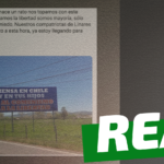 Cartel que dice: “Piensa en Chile y en tus hijos. No al comunismo, sí a la libertad”: #Real