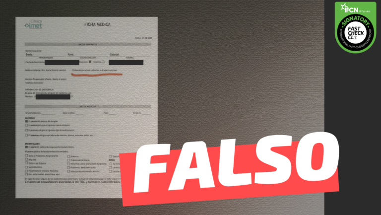 Read more about the article (Imagen) “Se confirma tratamiento por adicción a la cocaína del candidato comunista Gabriel Boric”: #Falso