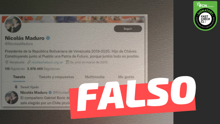 Read more about the article NicolÃ¡s Maduro en Twitter: “El compaÃ±ero Gabriel Boric debe cumplir al pie de la letra el programa si sale elegido por un Chile plurinacional Bolivariano”: #Falso