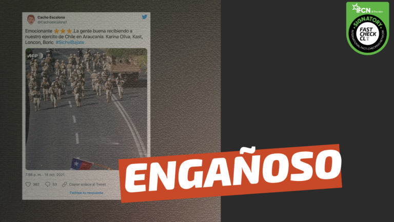 Lee más sobre el artículo (Imagen) “Emocionante. La gente buena recibiendo a nuestro Ejército de Chile en la Araucanía”: #Engañoso