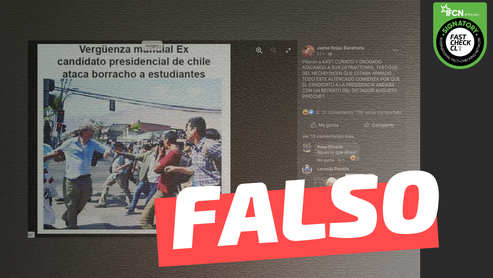 You are currently viewing “Pillaron a Kast curado y drogado atacando a sus detractores”: #Falso