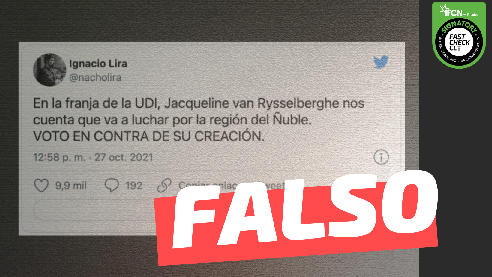 Read more about the article Jacqueline Van Rysselberghe votó en contra de la creación de la Región del Ñuble: #Falso