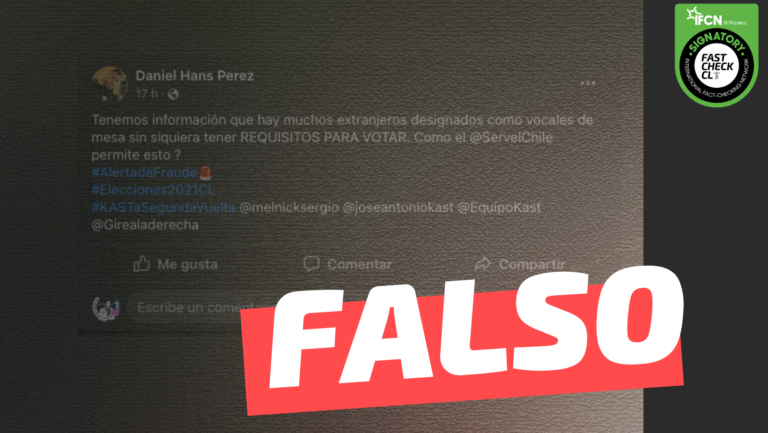 Read more about the article Extranjeros designados como vocales sin tener requisitos para votar: #Falso