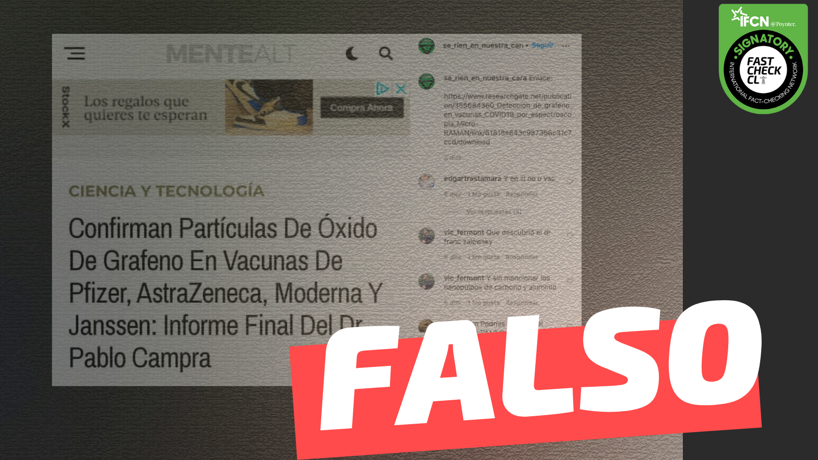 You are currently viewing Confirman partículas de óxido de grafeno en vacunas de Pfizer, AstraZeneca, Moderna y Janssen: Informe Final del Dr. Pablo Campra: #Falso