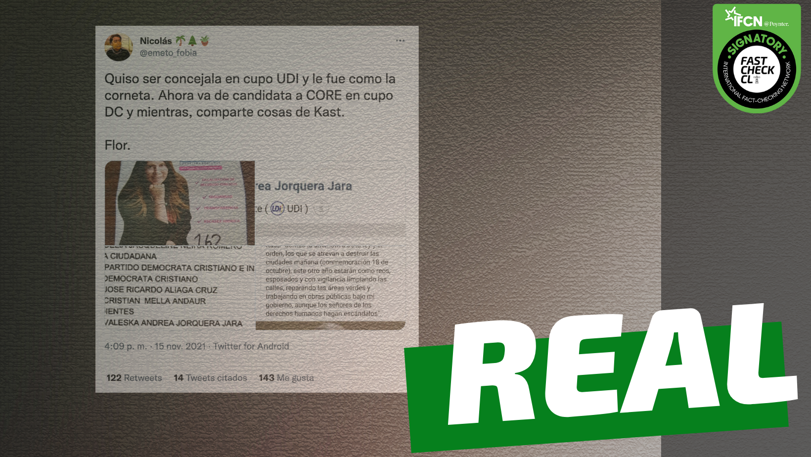 Read more about the article Ex candidata a concejala en cupo UDI ahora fue como candidata a CORE en cupo DC: #Real