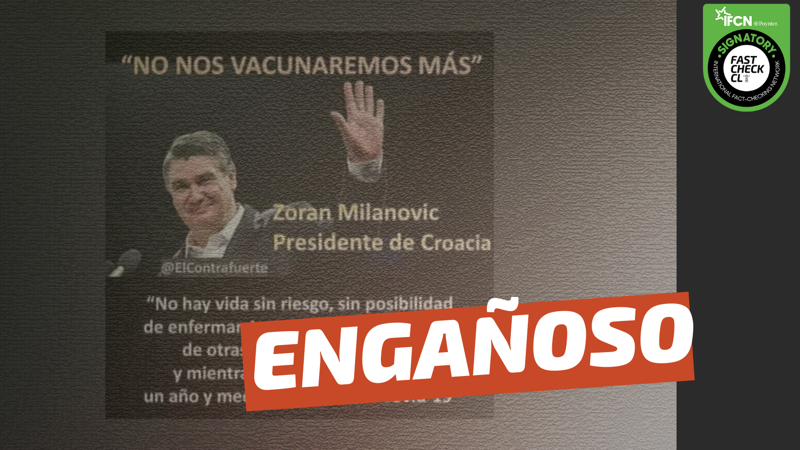 You are currently viewing Presidente de Croacia, Zoran Milanović: “No nos vacunaremos más”: #Engañoso